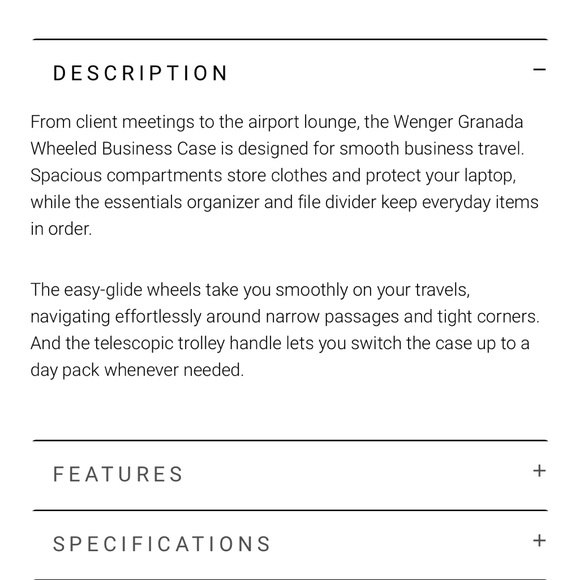 Swiss Gear Granada Laptop Case on wheels fully retractable handle bag strap blk - Picture 15 of 16